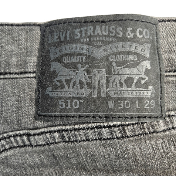 EUC Levi's 510 Skinny Flex Stretch Fit High Rise Jeans Sz. 30x28 Washed Black - Picture 4 of 11